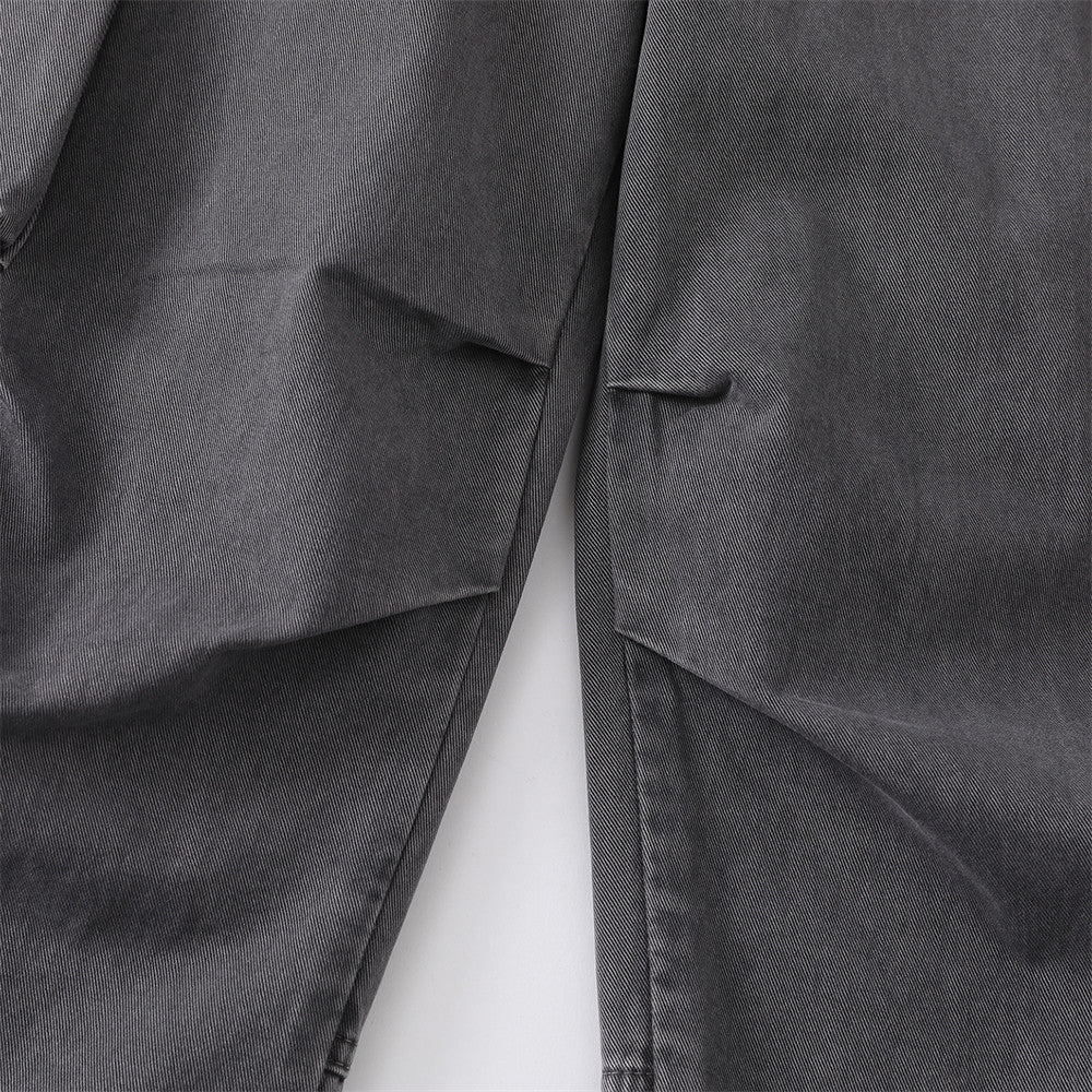 Wide-Leg Cargo Pants – Multi-Pocket Washed Vintage Streetwear Trousers