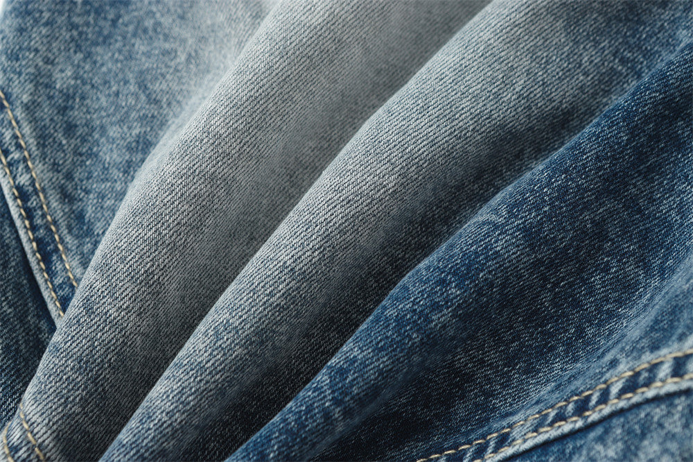 Gradient Washed Ripped Wide-Leg Jeans – Baggy Patchwork Dad Pants