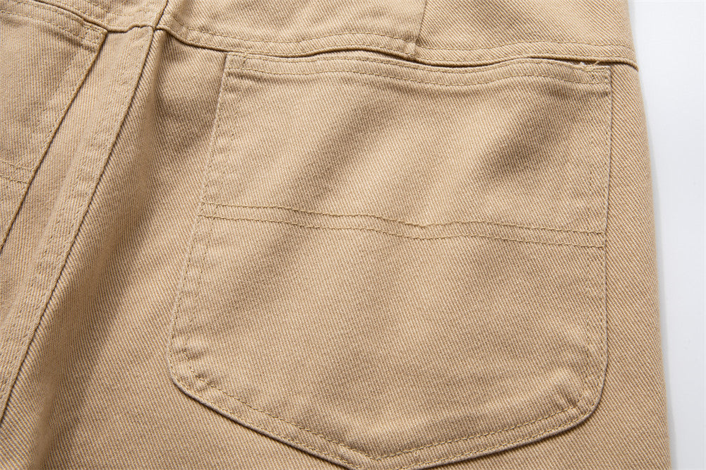 Baggy-Cargohose für Herren mit weitem Bein, Einsätzen und Workwear-Stil