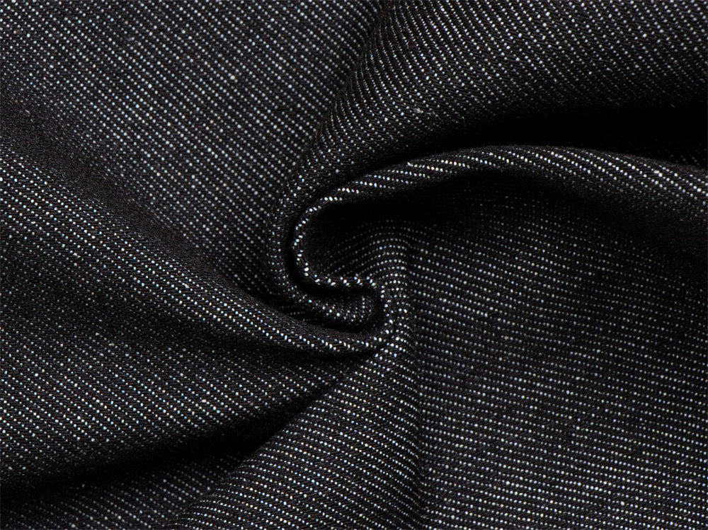 Jean noir homme bootcut avec broderie script – Denim à jambes évasées