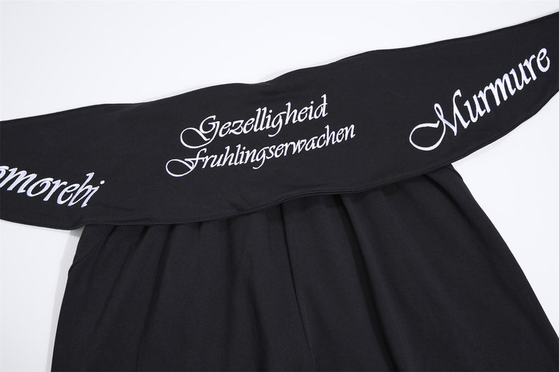 Wide-Leg-Sweathose mit Umschlagbund und Bindegürtel