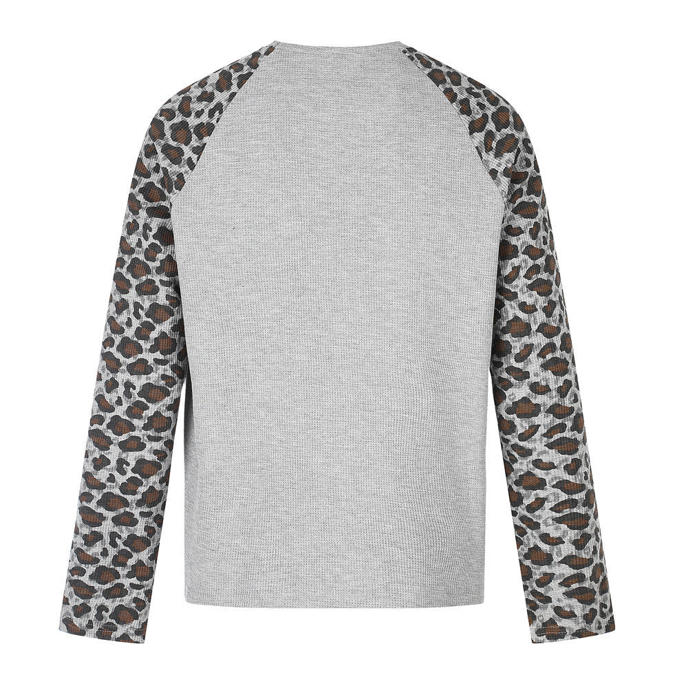 Leopard Print Raglan Long Sleeve Tee – Men's Streetwear Graphic Shirt