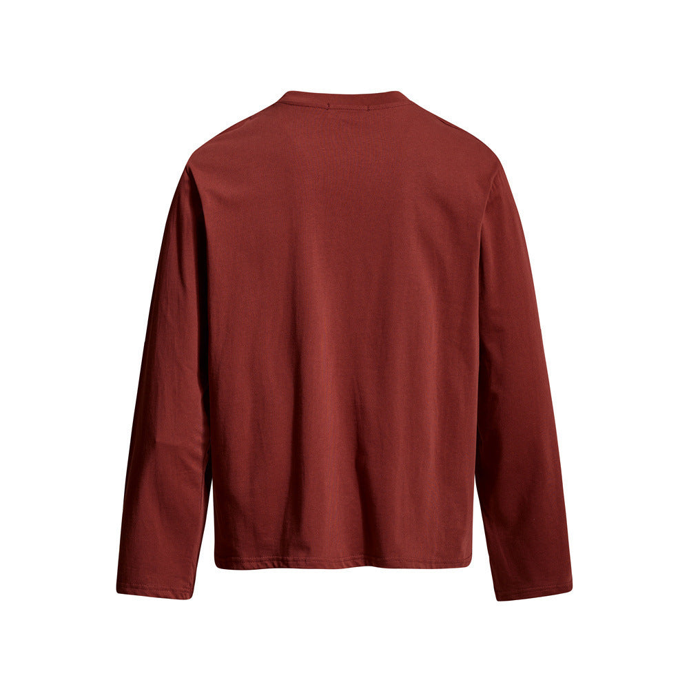 Gothic Letter Print Long Sleeve Tee – Relaxed Fit Crew Neck Graphic Shirt