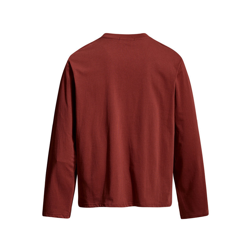 Gothic Letter Print Long Sleeve Tee – Relaxed Fit Crew Neck Graphic Shirt