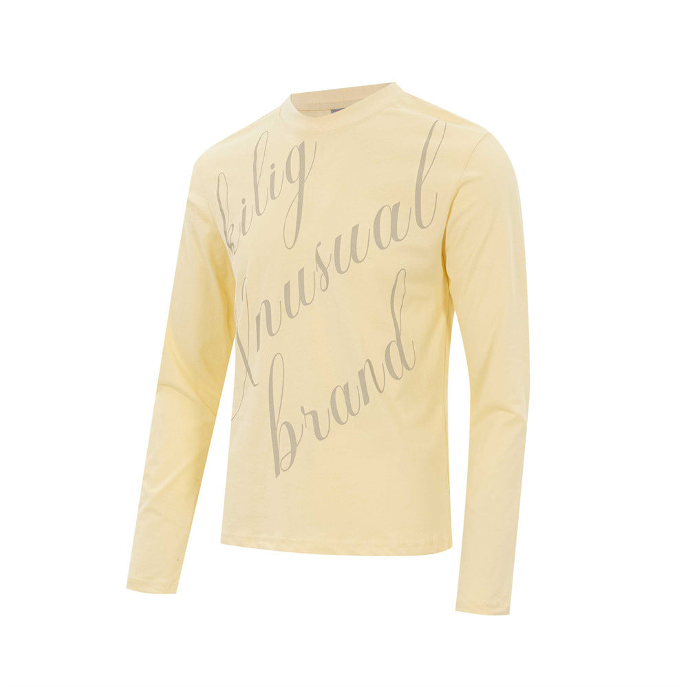 Men's Long Sleeve Script Graphic T-Shirt – Relaxed Fit