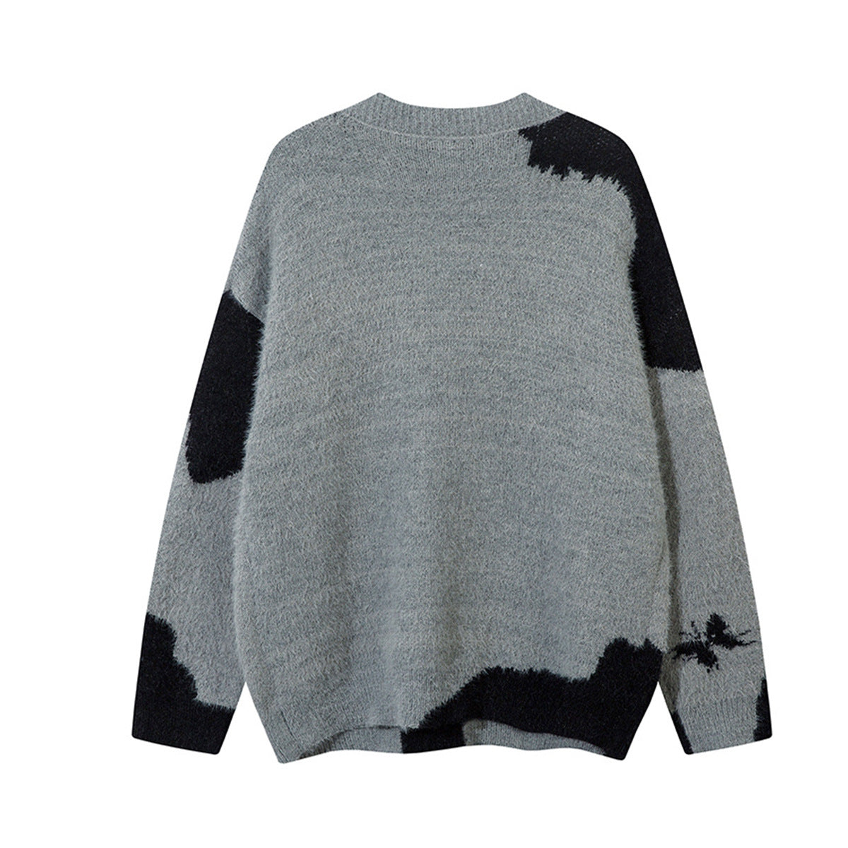 Gilet cardigan en maille jacquard papillon – Col V oversize, maille couple