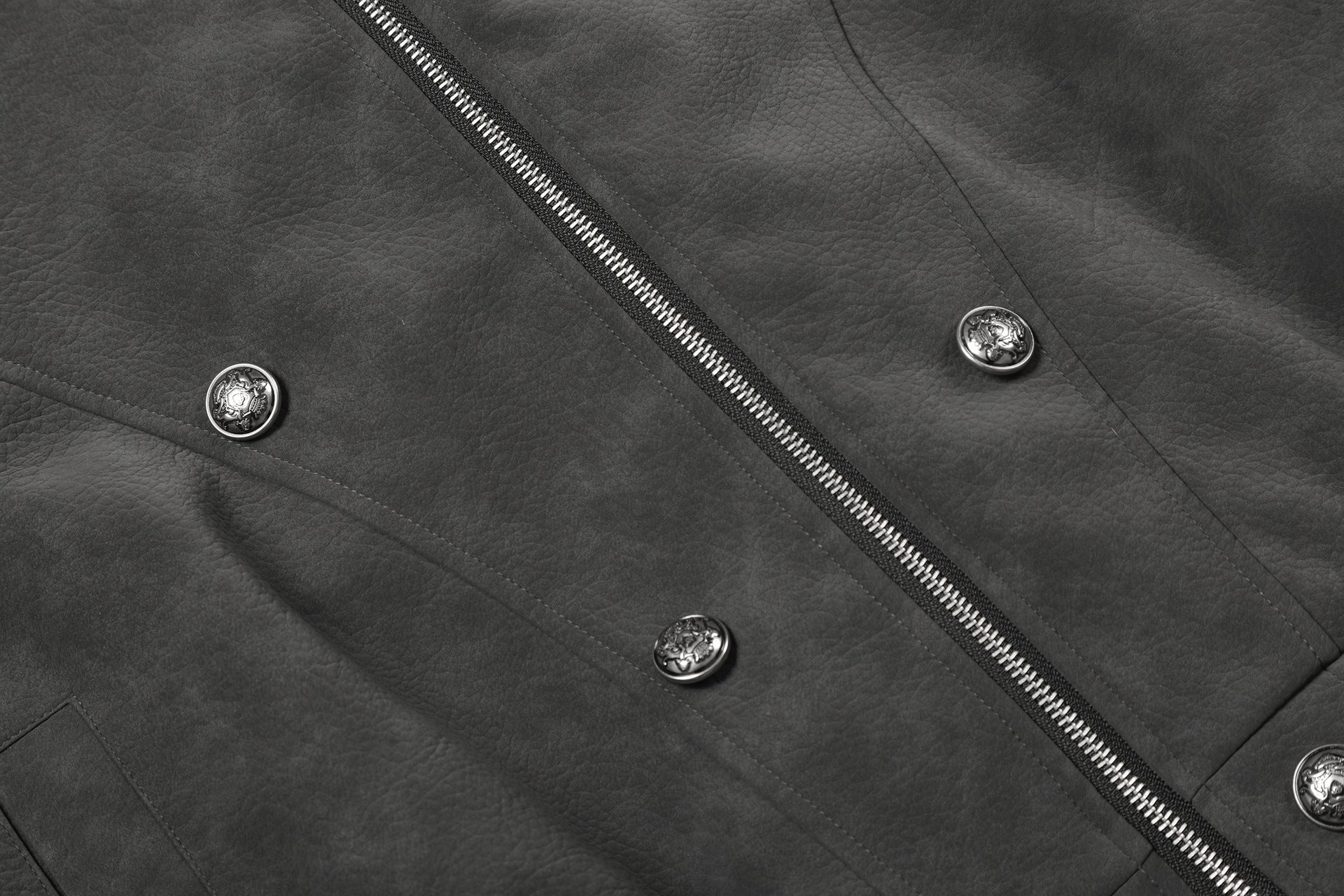 Blouson bomber oversize à capuche, vintage américain, broderie et suédine PU – Veste moto