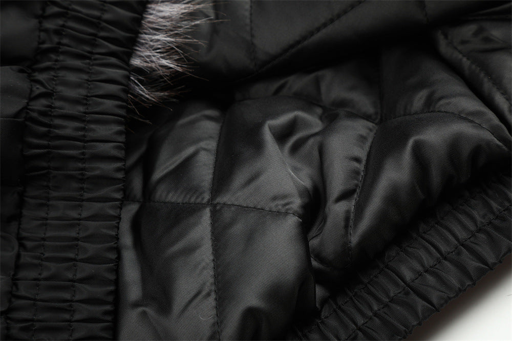 Faux Fur Collar Padded Bomber Jacket – Quilted Stitch Detail Men's Winter Coat