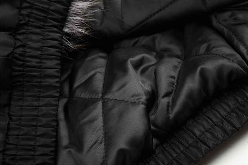 Faux Fur Collar Padded Bomber Jacket – Quilted Stitch Detail Men's Winter Coat