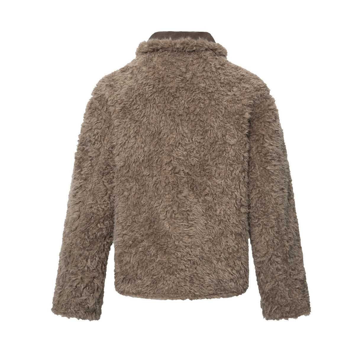 Wendbare Sherpa-Fleecejacke – Kunstfellkragen, beidseitig tragbarer Winterlook