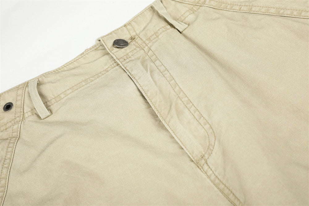 Wide-Leg Cargo Pants – Multi-Pocket Straight-Fit Workwear Trousers