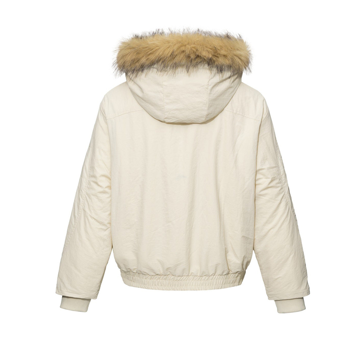 Padded Bomber Jacket with Faux Fur Hood Trim – Men's Winter Coat