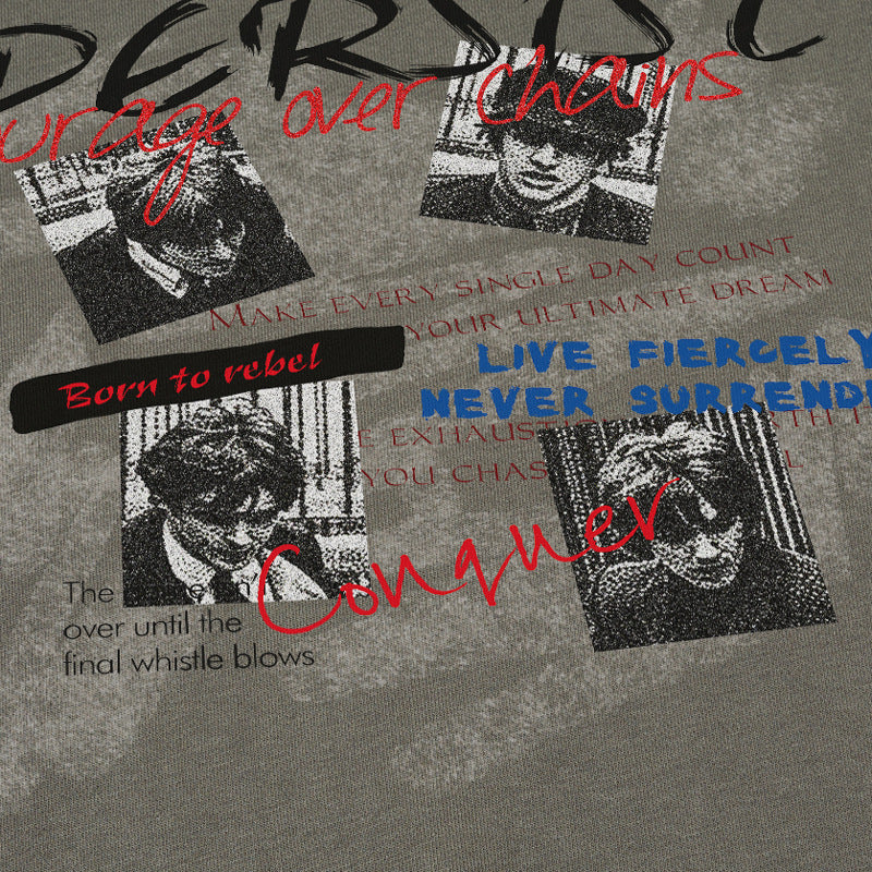 Persist Graphic Print Oversized Crewneck Sweatshirt