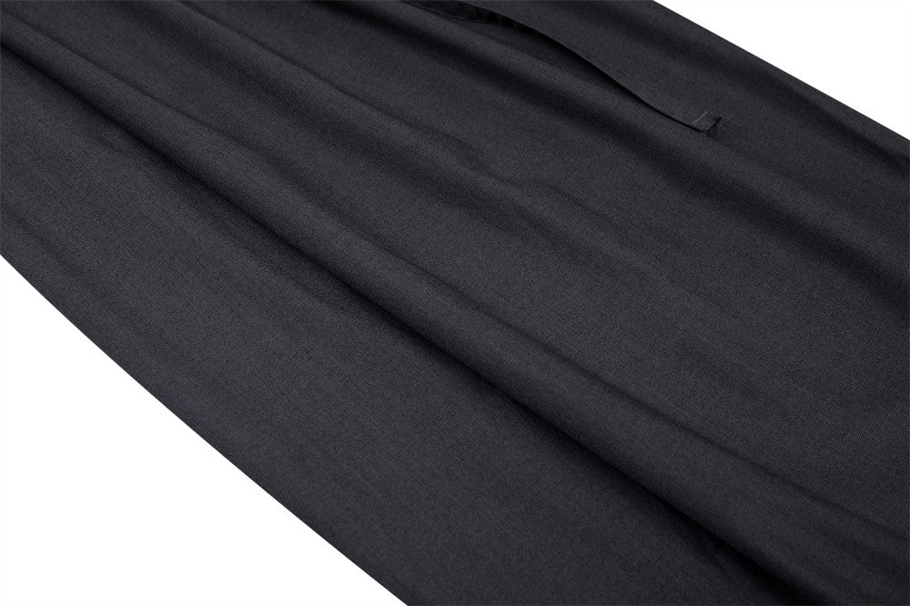Wide-Leg Pleated Trousers with Fold-Over Waist & Drawstring