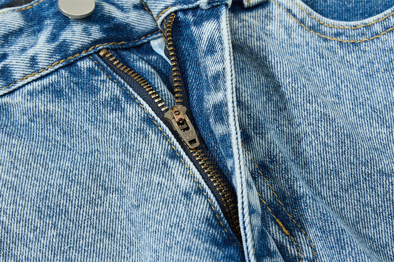 Men's Baggy Cargo Denim Jeans – Wide Leg, Multi-Pocket, Acid Wash