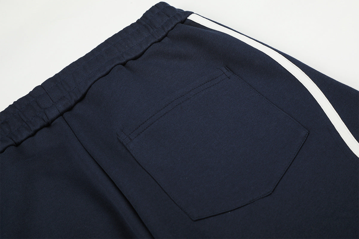 Pantalon de survêtement wide leg à liseré ondulé – Coupe droite décontractée
