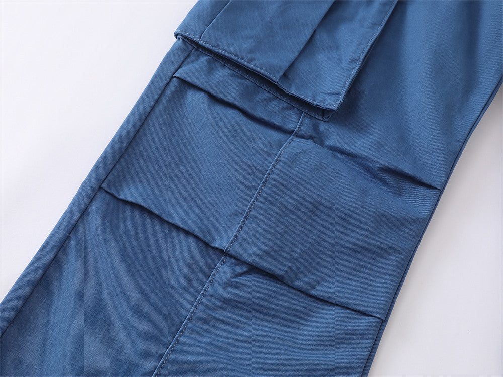 Men's Wide-Leg Cargo Pants – Relaxed Fit Multi-Pocket Workwear Trousers