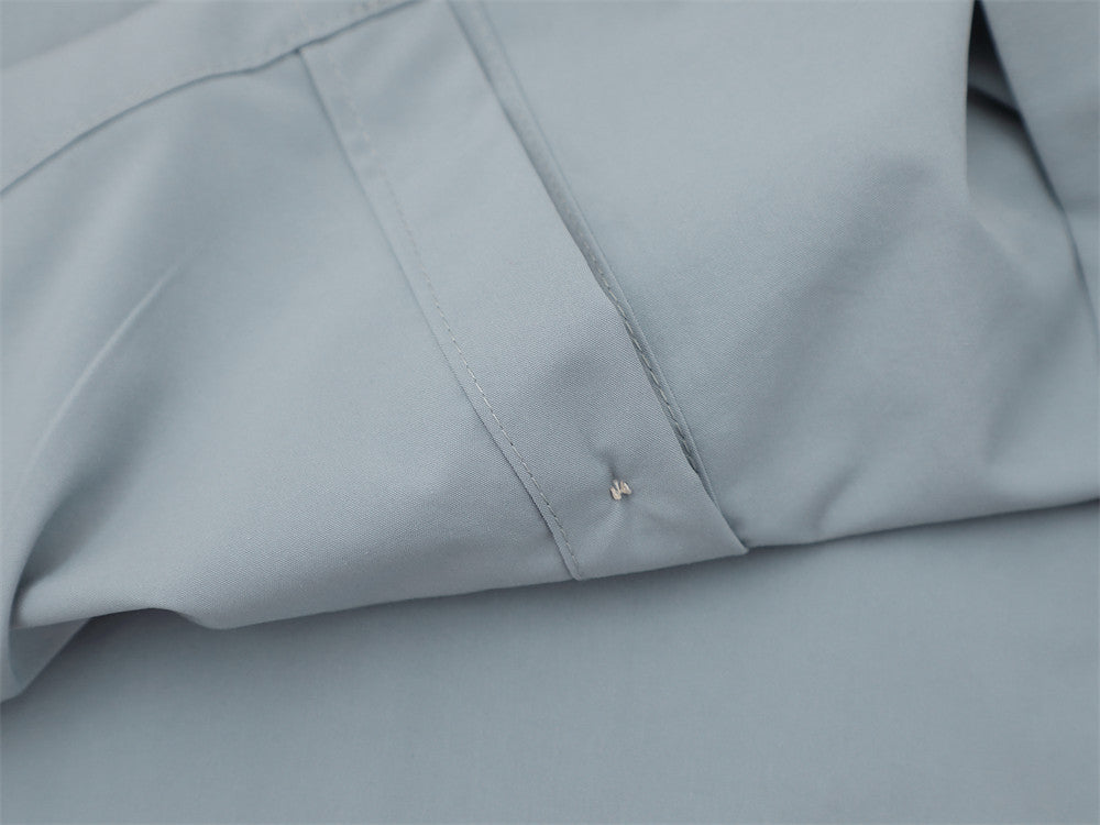 Colorblock Embroidered Short Sleeve Shirt – Men's Street Style Button-Up