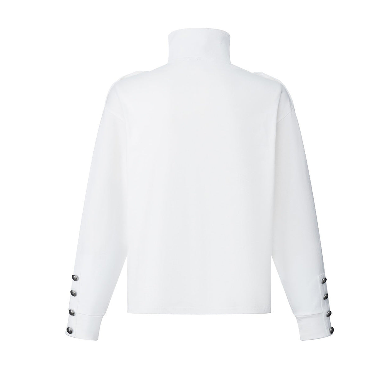 Chemise légère à manches longues, col montant, demi-zip, imprimé partition et chaîne