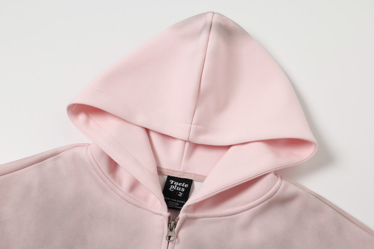 Zip-Hoodie mit aufgesticktem Einhorn und Badge-Patches – Gewaschener Farbverlauf