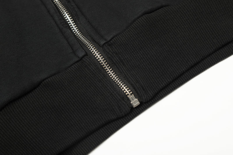 Zip-Hoodie Number 23 mit Karomuster-Applikqué und Stickerei – Gewaschener Streetwear-Look