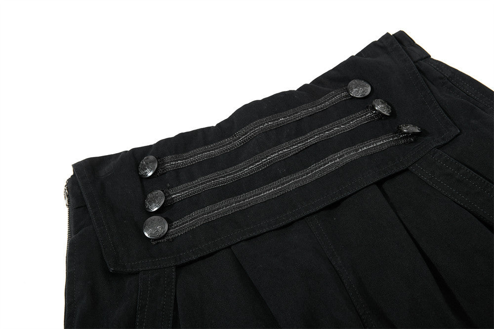 Wide-Leg Cargo Pants – High-Rise Zip Waistband & Side Pocket Detail