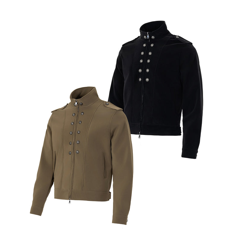 Jacke im Military-Stil mit Stehkragen und zweireihigem Knopfdetail
