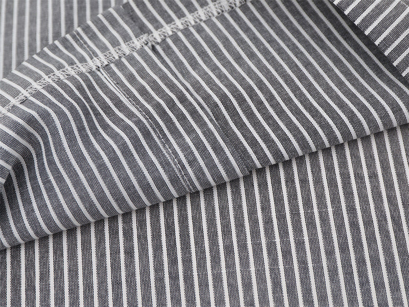 Striped Long-Sleeve Shirt with Cursive Logo Embroidery — Oversized Fit