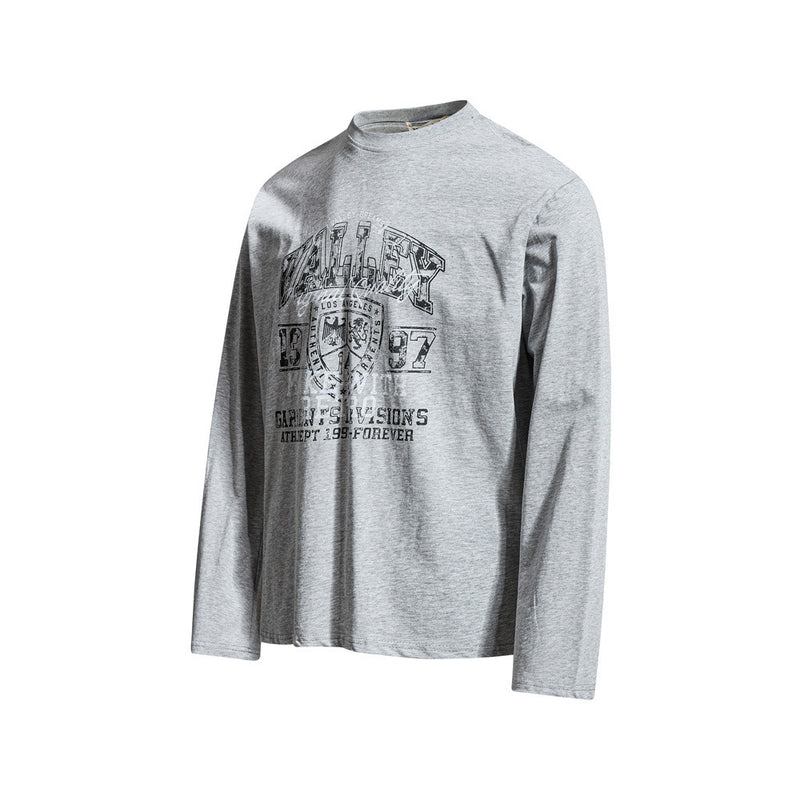 Long Sleeve T-Shirt for Men – Valley Retro Varsity Graphic Crew Neck Tee