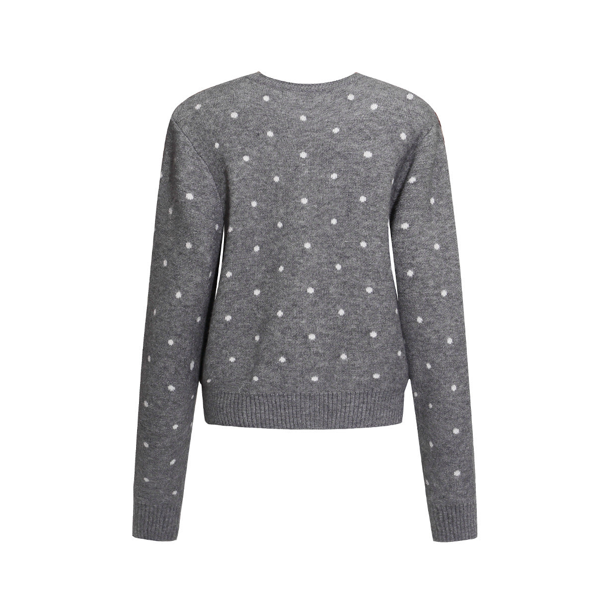 Polka Dot Knit Cardigan Sweater – Cropped Button-Up Vintage Style