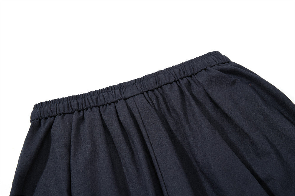 Pantalon de survêtement wide leg – Triple bande latérale, taille élastique à cordon
