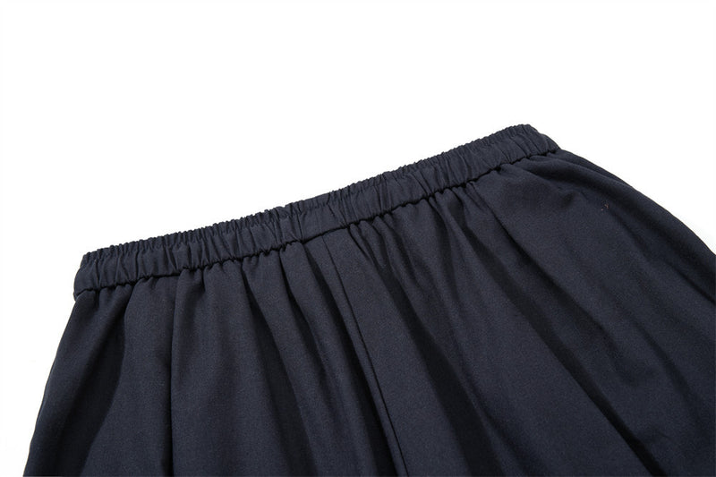 Pantalon de survêtement wide leg – Triple bande latérale, taille élastique à cordon