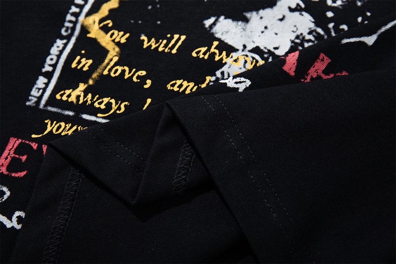 Saints Desires Rock Graphic Layered Long-Sleeve T-Shirt – Black with Camo
