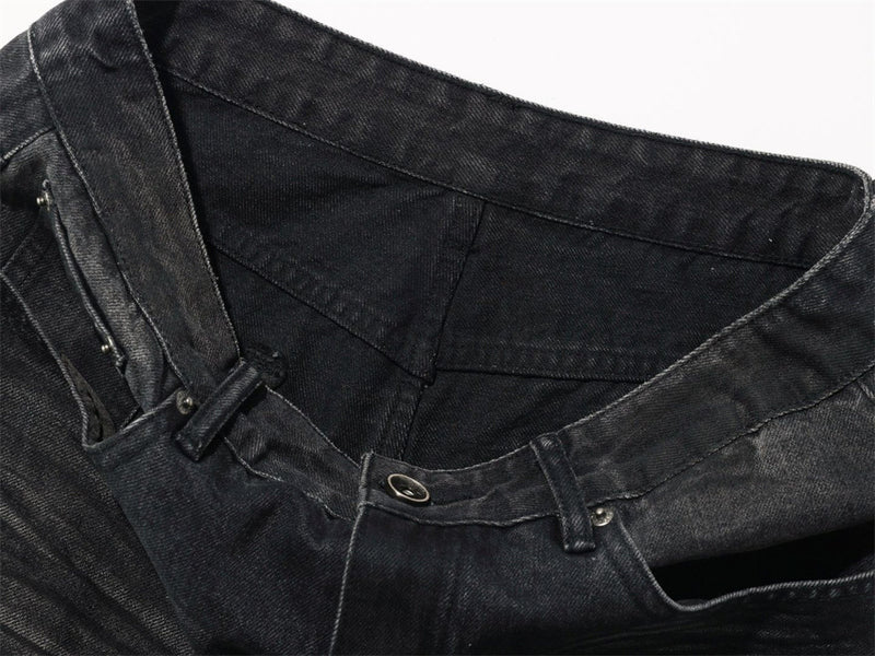 Black Baggy Jeans Men – Wide Leg Washed Vintage Distressed Denim