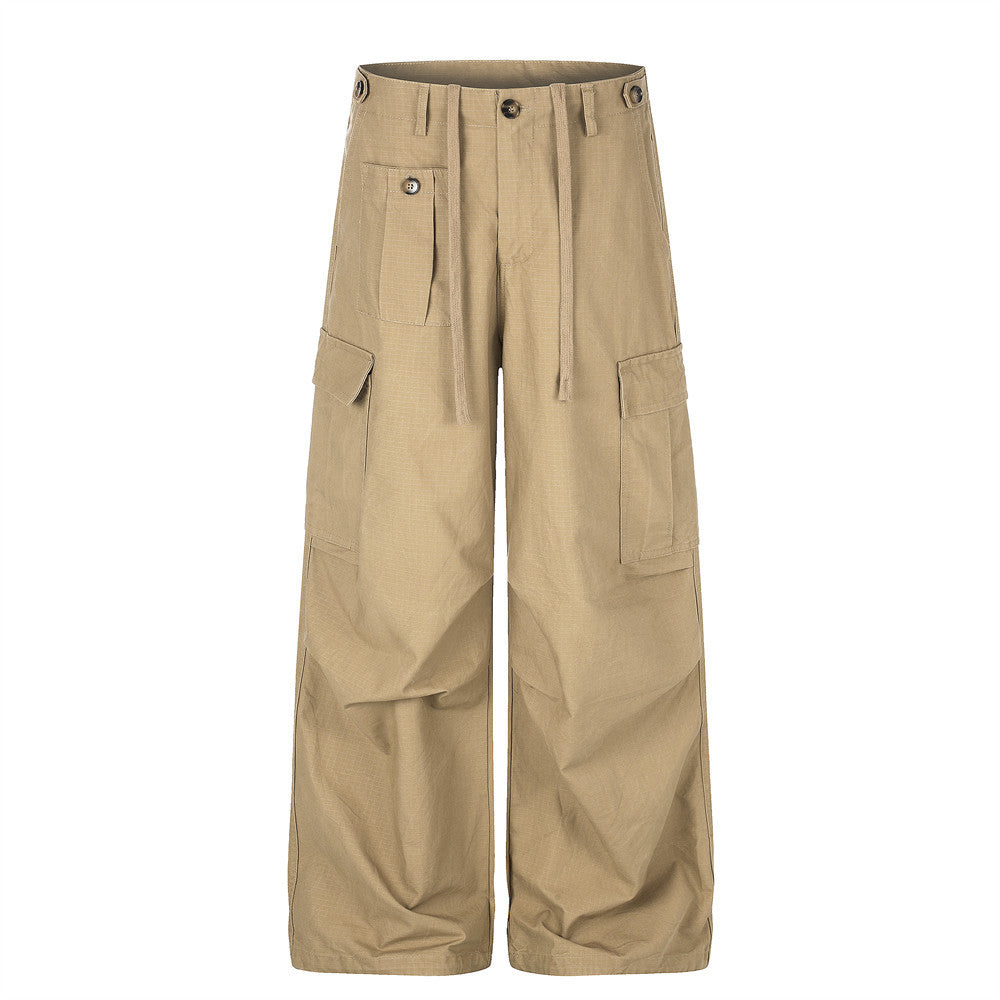 Pantalon cargo wide leg homme – Coupe ample, poches multiples et jambe droite