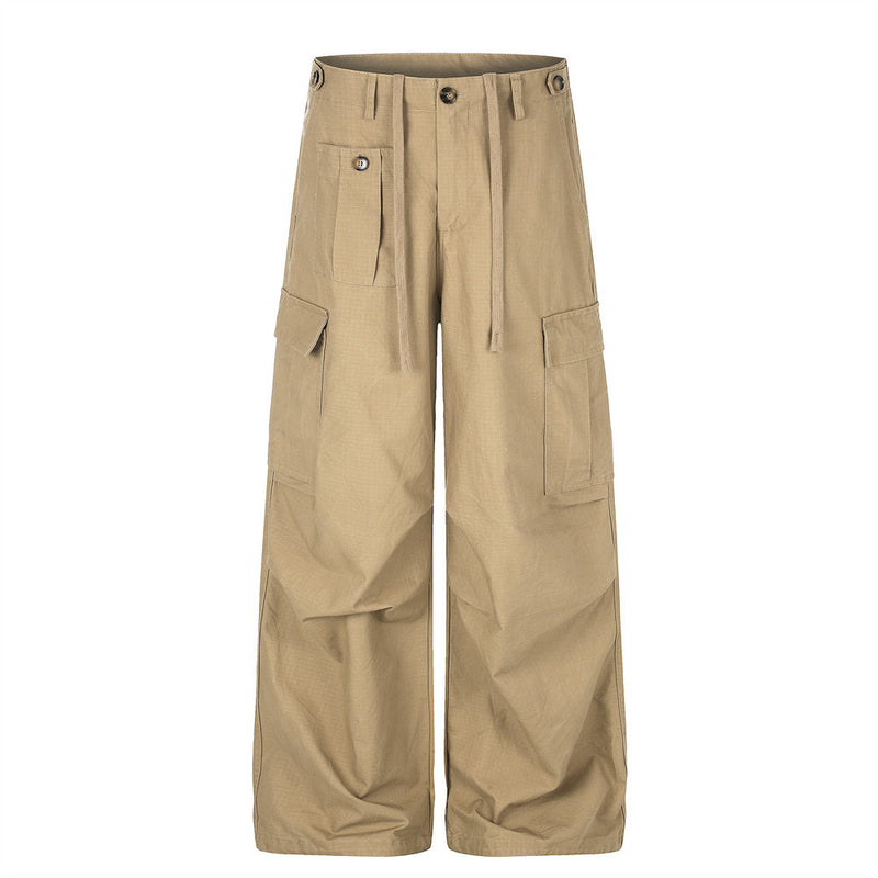 Pantalon cargo wide leg homme – Coupe ample, poches multiples et jambe droite