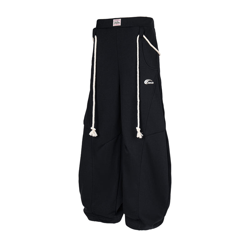 Wide-Leg Sweatpants with Rope Drawstring – Oversized Retro Streetwear Trousers