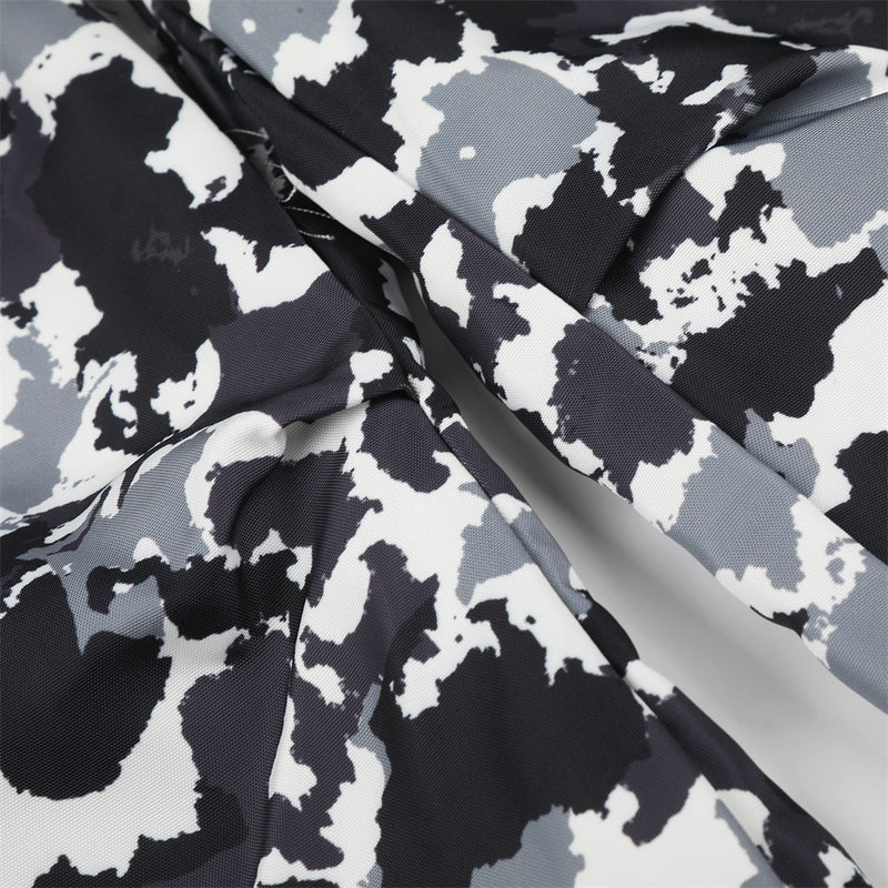 Camo Print Embroidered Wide-Leg Balloon Pants