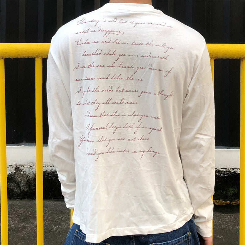 T-shirt graphique à manches longues – Imprimé portrait vintage, coupe décontractée