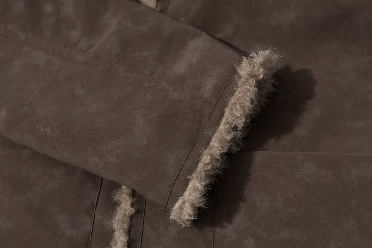 Wendbare Sherpa-Fleecejacke – Kunstfellkragen, beidseitig tragbarer Winterlook