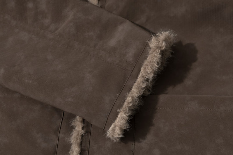 Wendbare Sherpa-Fleecejacke – Kunstfellkragen, beidseitig tragbarer Winterlook