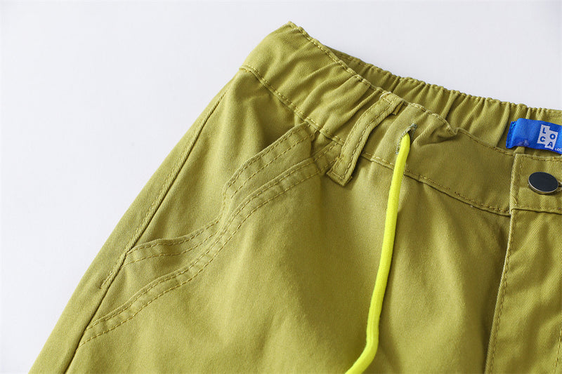 Men's Baggy Cargo Pants – Wide Leg Drawstring Parachute Trousers with