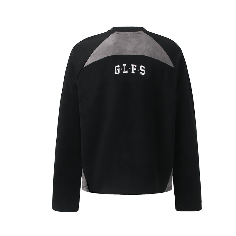 Langarmshirt mit Veloursleder-Textur – Collegiate-Arch-Aufdruck DIFFERENT GLFS