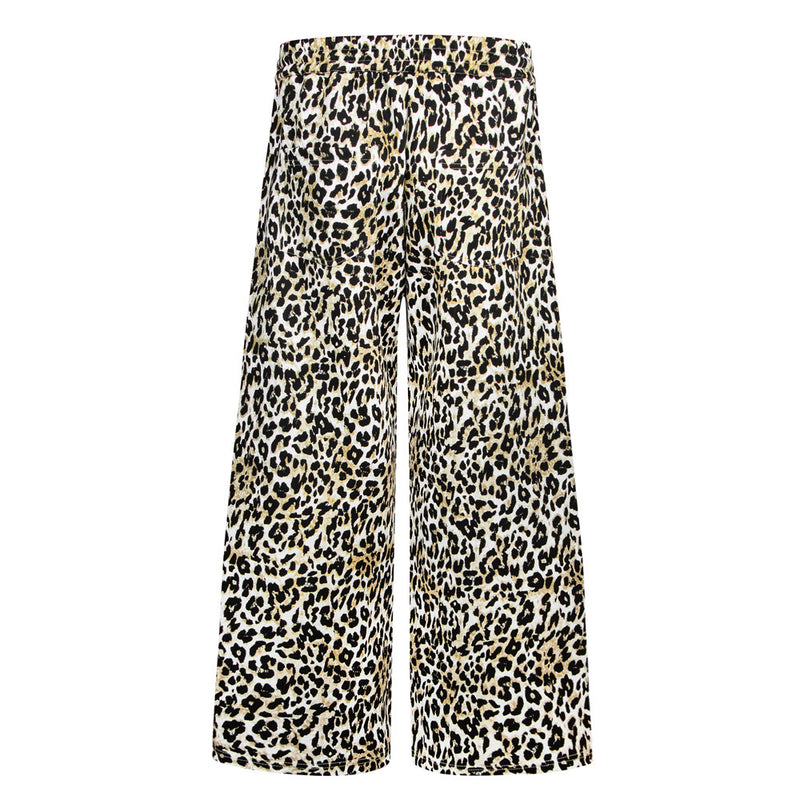 Pantalon de survêtement homme à jambes larges, imprimé léopard – Coupe décontractée avec cordon