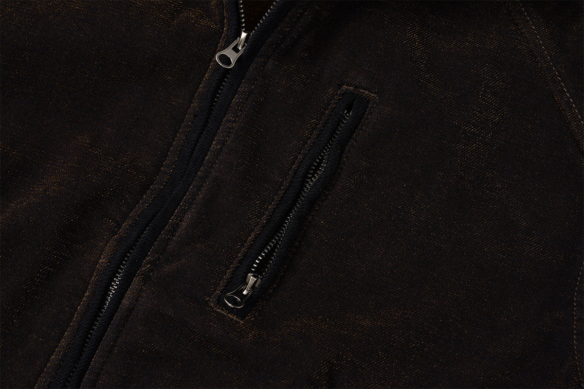 Veste Harrington en velours coupe boxy – Style workwear américain rétro