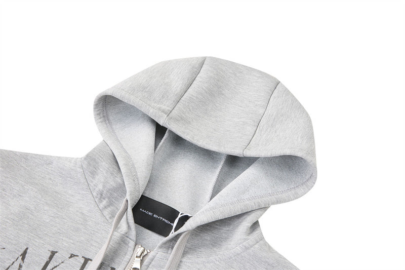 Zip Up Graphic Hoodie – MAKE MYSELF ENJOY Eagle Print Streetwear Sweatshirt