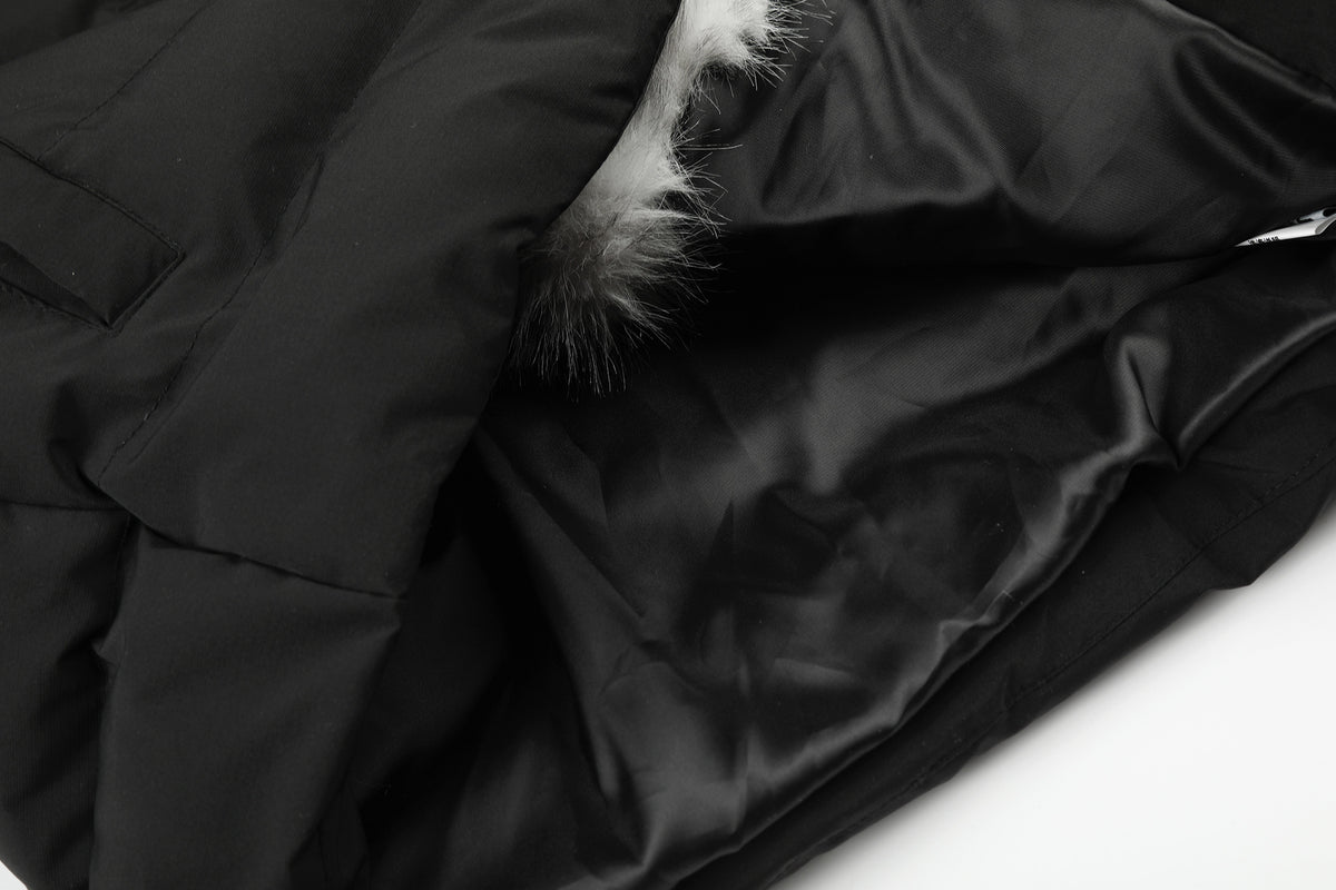 Cropped Puffer Jacket with Hood & Fur Collar – Cross Hardware, American Street