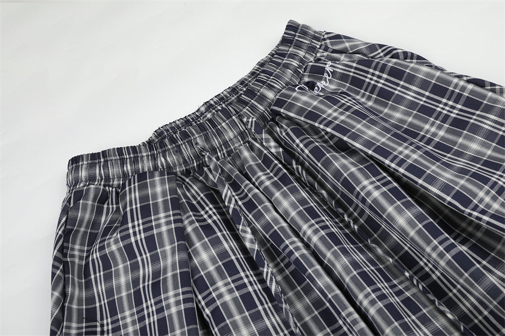 American Vintage Plaid Wide-Leg Pants – Oversized Baggy Trousers