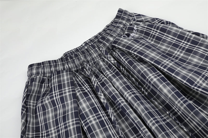 American Vintage Plaid Wide-Leg Pants – Oversized Baggy Trousers