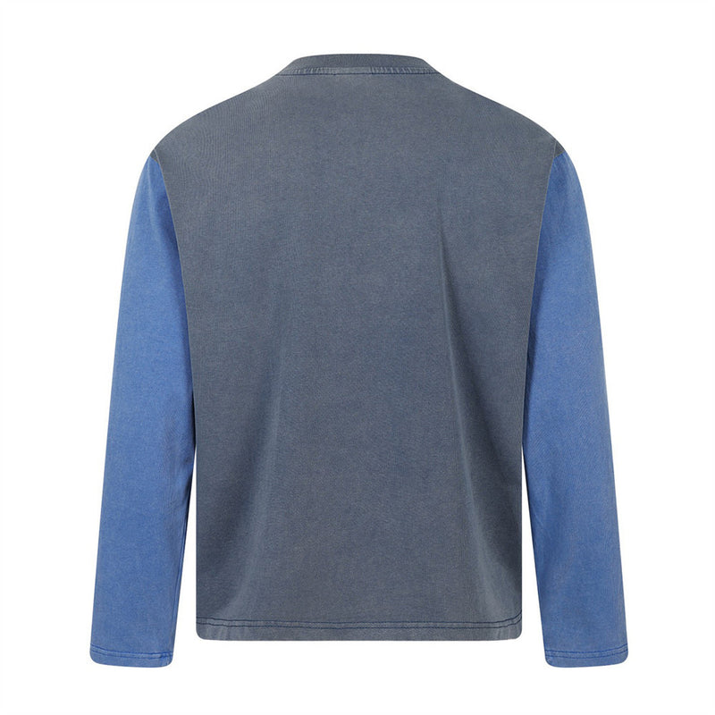 Long Sleeve Star Print Vintage Washed Oversized T-Shirt